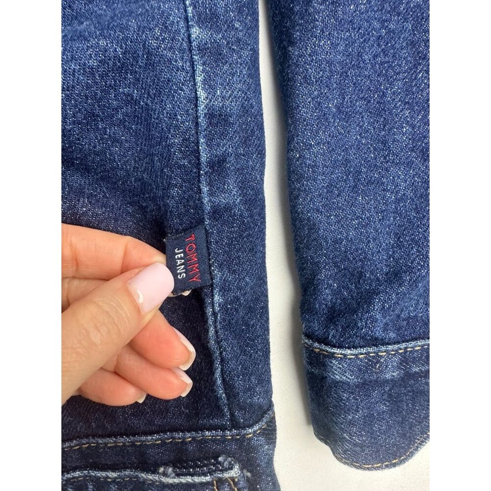 Vintage Tommy Hilfiger Y2K 1999 Denim Jean Jacket Dark Wash XL - Picture 5 of 10